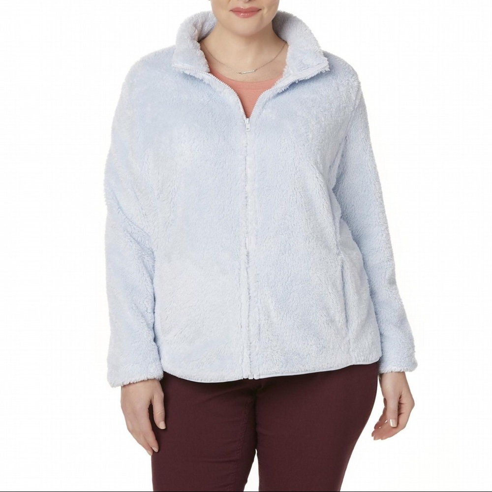 Laura Scott Oversized Fluffy Teddy Zip-Up Jacket